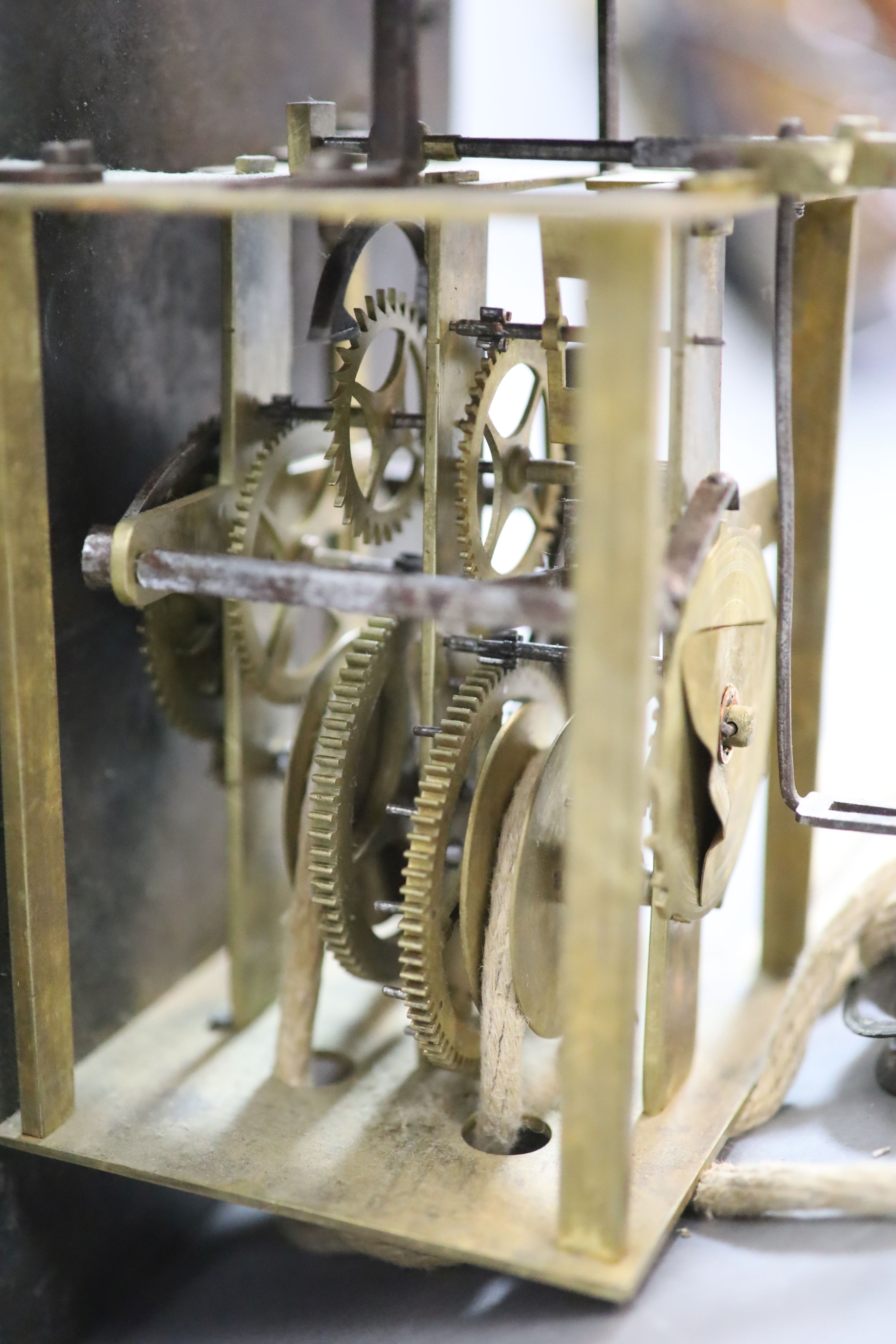 Thomas Harben of Lewes, an 18th century wall clock, 51cm wide, 30cm deep, 86cm high (maximum)